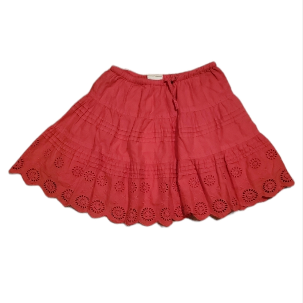 Mini Boden Coral Pink Eyelet Cotton Skirt